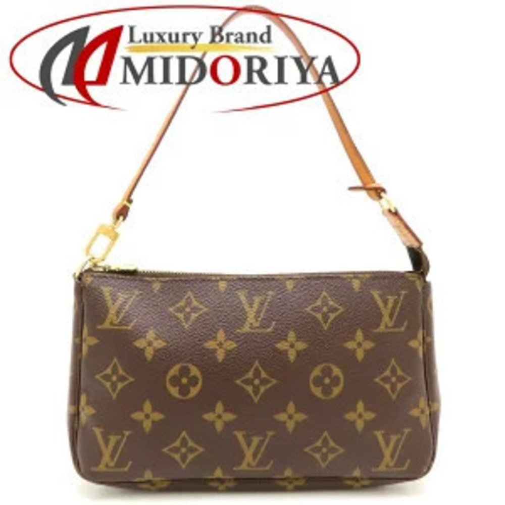 Louis Vuitton Pochette Accessoires Top Handle Bag Monogram Canvas Brown